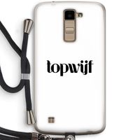 Topwijf Wit: LG K10 (2016) Transparant Hoesje met koord