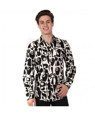70's Retro Blouse Moloko, Black / White-S | 20% korting 70's Retro Blouse Moloko, Black / White-S | 20% korting