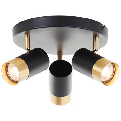 Brilliant 3-lichts opbouwspotVigolo zwart met goud - G03434/86
