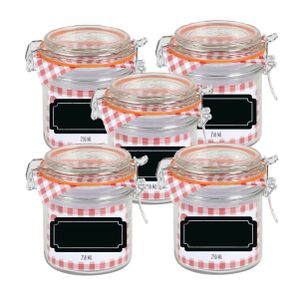 Weckpot/inmaakpot - 10x - 250 ml - glas - met beugelsluiting - incl. etiketten