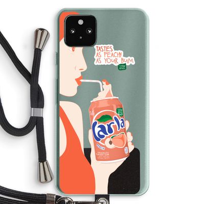 Peach please!: Pixel 5a 5G Transparant Hoesje met koord