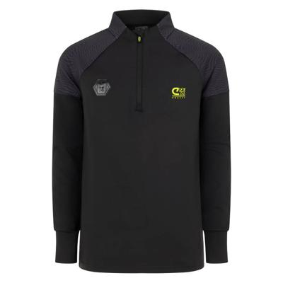 Cruyff Icon Trainingstrui 1/4-Zip Kids Zwart Grijs Geel