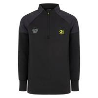 Cruyff Icon Trainingstrui 1/4-Zip Kids Zwart Grijs Geel