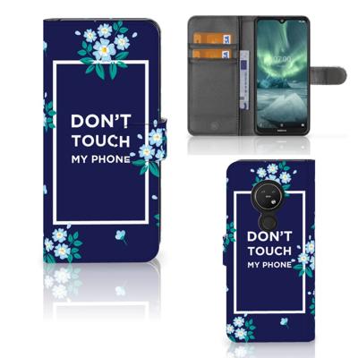 Nokia 7.2 | Nokia 6.2 Portemonnee Hoesje Flowers Blue DTMP