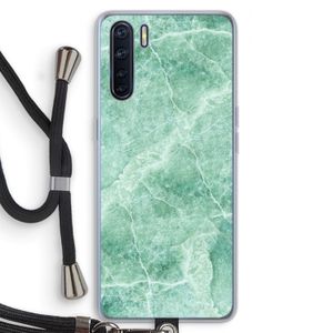 Groen marmer: Oppo A91 Transparant Hoesje met koord