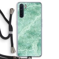 Groen marmer: Oppo A91 Transparant Hoesje met koord