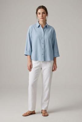 Only Onlmeg L/s Shirt Cs Wvn 15367635 Blouse Cashmere Blue