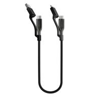 Nomad USB-C universeel Kevlar® kabel (0.3m/240W) - Carbide