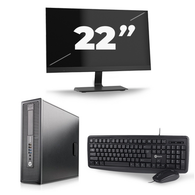 HP ProDesk 600 G1 SFF - Intel Core i3-4e Generatie - 8GB RAM - 256GB SSD - Windows 10 + 1x 22 inch Monitor