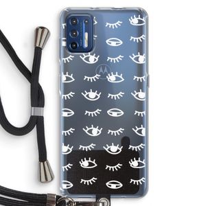 Eye pattern #3: Motorola Moto G9 Plus Transparant Hoesje met koord