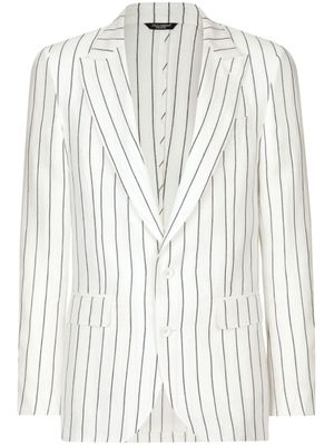 Dolce & Gabbana blazer en lin à rayures - Blanc