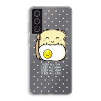 Sleep All Day: Samsung Galaxy S21 FE Transparant Hoesje