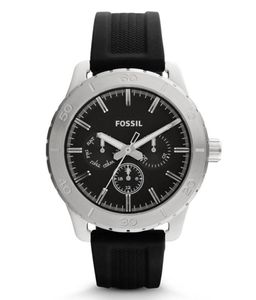 Horlogeband Fossil BQ1059 Silicoon Zwart 20mm