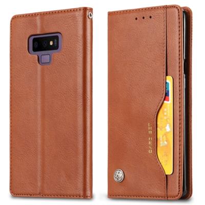 Knead huidtextuur horizontaal Flip lederen case voor Galaxy Note9 met foto frame & houder & kaartsleuven & portemonnee (bruin)