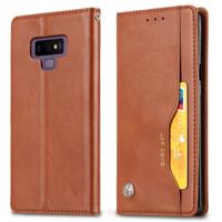 Knead huidtextuur horizontaal Flip lederen case voor Galaxy Note9 met foto frame & houder & kaartsleuven & portemonnee (bruin)