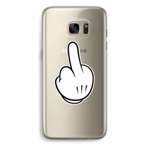 Middle finger white: Samsung Galaxy S7 Edge Transparant Hoesje