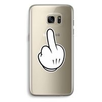 Middle finger white: Samsung Galaxy S7 Edge Transparant Hoesje