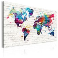 Schilderij - Wereldkaart , Muren van de Wereld - thumbnail