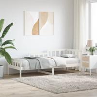 Slaapbank zonder matras 90x200 cm massief grenenhout wit