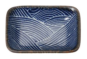 Donkerblauw/Wit Schaaltje - Seigaiha Collectie - 9.5 x 7 x 2.3cm