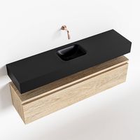 Toiletmeubel Mondiaz Andor | 120 cm | Meubelkleur Washed oak | Lex vrijhangend wastafel Urban Midden | Zonder kraangat