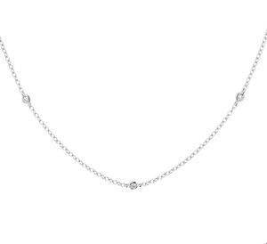 Ketting Witgoud Diamant 0.13ct (H SI) 1,4 mm 41-45 cm