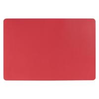 Secret de Gourmet tafel placemat PU-leer/leer look - rood - 45 x 30 cm - Tafel onderleggers