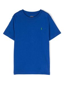 Ralph Lauren Kids t-shirt en coton à logo brodé - Bleu