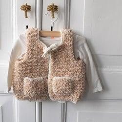 Hugg Kindervest Breipakket 2 Beige 6/12 maanden