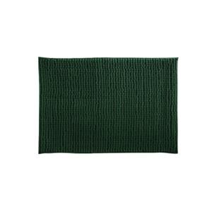 MSV Badkamerkleed/badmat tapijtje voor op de vloer - donkergroen - 40 x 60 cm - Microvezel - Badmatjes