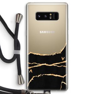 Gouden marmer: Samsung Galaxy Note 8 Transparant Hoesje met koord