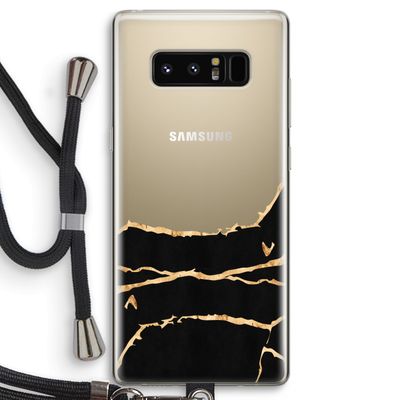Gouden marmer: Samsung Galaxy Note 8 Transparant Hoesje met koord