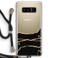 Gouden marmer: Samsung Galaxy Note 8 Transparant Hoesje met koord