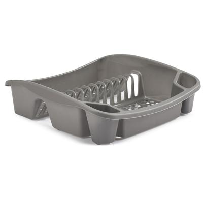 Afwas afdruiprek - kunststof - 37 x 40 x 11 cm - grijs - afwassen en drogen