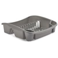Afwas afdruiprek - kunststof - 37 x 40 x 11 cm - grijs - afwassen en drogen Afwas afdruiprek - kunststof - 37 x 40 x 11 cm - grijs - afwassen en drogen