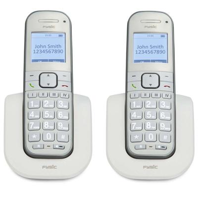 Fysic FX-9000 DUO - Senioren DECT telefoon met grote toetsen en 2 handsets, wit