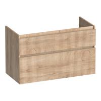 Brauer Delight Wavy - Onderkast - 100 cm - met 2 Softclose Lades Greeploos en 1 Sifon Uitsparing - Forest Wheat