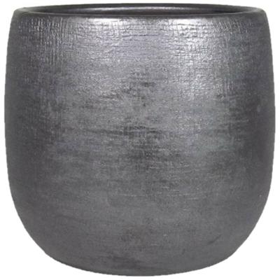 Floran Plantenpot Mira - keramiek - zwart - 29 x 27 cm - bloempot