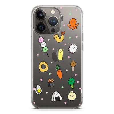 Happy bento friends: iPhone 13 Pro Transparant Hoesje