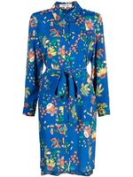 DVF Diane von Furstenberg robe mi-longue à fleurs - Bleu - thumbnail