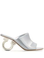 Ferragamo claquettes Elina 70 mm à fini verni - Argent