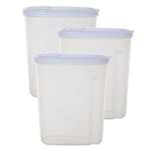 Voedselcontainer strooibus - 3x - transparant - 3 liter - kunststof - 20 x 10 x 24 cm