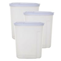 Voedselcontainer strooibus - 3x - transparant - 3 liter - kunststof - 20 x 10 x 24 cm - thumbnail