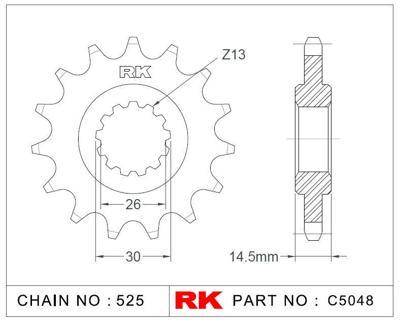 RK Sprocket 525 16z standard