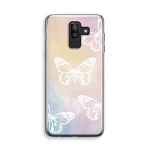 White butterfly: Samsung Galaxy J8 (2018) Transparant Hoesje