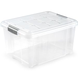 1x Opslagbakken/organizers met deksel 16 liter 40 cm transparant