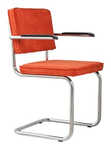 Zuiver Eetkamerstoel 'Ridge' Ribstof, kleur Oranje