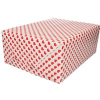 Moederdag inpakpapier/cadeaupapier rood hart print 200 x 70 cm   -