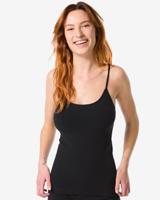 HEMA Licht corrigerend hemd spaghettibandjes naadloos katoen zwart (zwart)