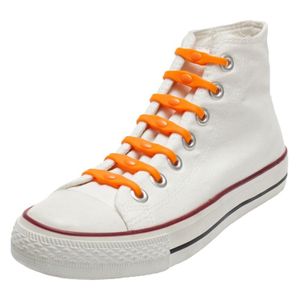 14x Oranje supporter schoenveters elastisch/elastiek siliconen   -